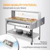 imageROVSUN 48QT 1500W Electric Commercial Food Warmer 6Pan Steam Table 8QTPan Stainless Steel Bain Marie Countertop wAcrylic Shield Temperature Control ampamp Lid for Buffet Restaurant 110V96QTFreestanding