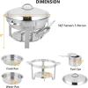 imageROVSUN 5 Qt 2 Pack Chafing Dish Buffet SetNSF Stainless Steel Round Chafers for Catering Buffet Servers and Warmers Set with Lid Holder ampamp Drip Tray for Wedding Party Banquet Graduation