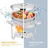 imageROVSUN 5 Qt 2 Pack Chafing Dish Buffet SetNSF Stainless Steel Round Chafers for Catering Buffet Servers and Warmers Set with Lid Holder ampamp Drip Tray for Wedding Party Banquet Graduation