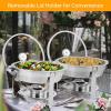 imageROVSUN 5 Qt 4 Pack Chafing Dishes for Buffet NSF Stainless Steel Round Chafers for Catering Buffet Servers and Warmers Set with Glass Lid ampamp Lid Holder Stackable Design for Wedding Party Event8 Packs