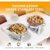 imageROVSUN 5 Qt 4 Pack Chafing Dishes for Buffet NSF Stainless Steel Round Chafers for Catering Buffet Servers and Warmers Set with Glass Lid ampamp Lid Holder Stackable Design for Wedding Party Event2 Packs
