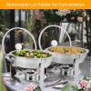 imageROVSUN 5 Qt 4 Pack Chafing Dishes for Buffet NSF Stainless Steel Round Chafers for Catering Buffet Servers and Warmers Set with Glass Lid ampamp Lid Holder Stackable Design for Wedding Party Event2 Packs