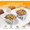 imageROVSUN 5 Qt 4 Pack Chafing Dishes for Buffet NSF Stainless Steel Round Chafers for Catering Buffet Servers and Warmers Set with Glass Lid ampamp Lid Holder Stackable Design for Wedding Party Event6 Packs
