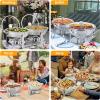 imageROVSUN 5 Qt 4 Pack Chafing Dishes for Buffet NSF Stainless Steel Round Chafers for Catering Buffet Servers and Warmers Set with Glass Lid ampamp Lid Holder Stackable Design for Wedding Party Event2 Packs