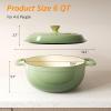 imageROVSUN 5 Quart Enameled Cast Iron Dutch Oven with Lid Dual Handles Oven Safe up to 500F or on Stovetop Compatible for Braising Stews Roasting Bread BakingBlueSage Green