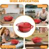 imageROVSUN 5 Quart Enameled Cast Iron Dutch Oven with Lid Dual Handles Oven Safe up to 500F or on Stovetop Compatible for Braising Stews Roasting Bread BakingBlueRed