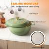 imageROVSUN 5 Quart Enameled Cast Iron Dutch Oven with Lid Dual Handles Oven Safe up to 500F or on Stovetop Compatible for Braising Stews Roasting Bread BakingBlueSage Green