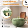 imageROVSUN 5 Quart Enameled Cast Iron Dutch Oven with Lid Dual Handles Oven Safe up to 500F or on Stovetop Compatible for Braising Stews Roasting Bread BakingBlueSage Green
