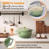 imageROVSUN 5 Quart Enameled Cast Iron Dutch Oven with Lid Dual Handles Oven Safe up to 500F or on Stovetop Compatible for Braising Stews Roasting Bread BakingBlueSage Green