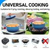 imageROVSUN 5 Quart Enameled Cast Iron Dutch Oven with Lid Dual Handles Oven Safe up to 500F or on Stovetop Compatible for Braising Stews Roasting Bread BakingBlueBlue