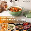imageROVSUN 5 Quart Enameled Cast Iron Dutch Oven with Lid Dual Handles Oven Safe up to 500F or on Stovetop Compatible for Braising Stews Roasting Bread BakingBlueSage Green