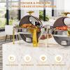 imageROVSUN 6 Quart 2 Packs Round Chafing Dish Buffet Set Gold Accent Stainless Steel Roll Top Chafer for Catering Food Warmer with Glass Window for Party Wedding Catering Banquet Graduation Event3