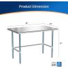 imageROVSUN 60quot x 24quot Stainless Steel Open Base Table NSF Commercial Metal Table Heavy Duty Prep ampamp Work Table with Galvanized Legs for Home Kitchen RestaurantHotel Garage Laundry Utility48 x 30