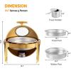 imageROVSUN 6QT Gold Chafing Dishes for Buffet Roll Top Chafing Dish Buffet Set Oval Stainless Steel Chafers and Buffet Warmers Sets with Thick Frame for Catering Events Parties Weddings Dinners