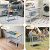 imageROVSUN 72 x 24 Stainless Steel Table for Prep ampamp WorkCommercial Worktables ampamp WorkstationsHeavy Dut Metal Table with Adjustable UnderShelf ampamp Backsplash for Kitchen RestaurantHomeHotel48x 24