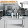 imageROVSUN 72 x 24 Stainless Steel Table for Prep ampamp WorkCommercial Worktables ampamp WorkstationsHeavy Dut Metal Table with Adjustable UnderShelf ampamp Backsplash for Kitchen RestaurantHomeHotel60x 24