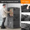 imageROVSUN 82QT109 QT Insulated Food Pan Carrier Hot Box Food Warmer wWheels Double Buckles and Handles Stackable Hot Boxes for Catering Restaurant Canteen Family PartyBlack