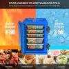 imageROVSUN 82QT109 QT Insulated Food Pan Carrier Hot Box Food Warmer wWheels Double Buckles and Handles Stackable Hot Boxes for Catering Restaurant Canteen Family PartyBlue
