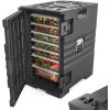 imageROVSUN 82QT109 QT Insulated Food Pan Carrier Hot Box Food Warmer wWheels Double Buckles and Handles Stackable Hot Boxes for Catering Restaurant Canteen Family PartyBlack