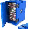 imageROVSUN 82QT109 QT Insulated Food Pan Carrier Hot Box Food Warmer wWheels Double Buckles and Handles Stackable Hot Boxes for Catering Restaurant Canteen Family PartyBlue