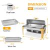 imageROVSUN 9 Quart Stainless Steel Chafing Dish Buffet Set Gold Accent Roll Top Rectangular Buffet Servers and Warmers Set Warming Tray Chafer with Glass Window for Wedding Parties Catering9 QT2Packs