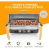 imageROVSUN 9 Quart Stainless Steel Chafing Dish Buffet Set Gold Accent Roll Top Rectangular Buffet Servers and Warmers Set Warming Tray Chafer with Glass Window for Wedding Parties Catering9 QT3Packs