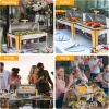 imageROVSUN 9 Quart Stainless Steel Chafing Dish Buffet Set Gold Accent Roll Top Rectangular Buffet Servers and Warmers Set Warming Tray Chafer with Glass Window for Wedding Parties Catering9 QT3Packs