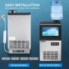 imageROVSUN 90LBS24H Countertop Ice Maker with 2 Water Inlets ampamp Appointment Function Freestanding Ice Machine with 11lbs Storage Bin Ice Scoop Drain Pipe ampamp Water Filter BlackSilver  Black