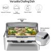 imageROVSUN Chafing Dish Buffet Set 9 Quart Roll Top Stainless Steel Chafer NSF Rectangular Set with Food Pan Water Pan and Fuel Holders for Wedding Parties Banquet Catering Events3 Packs