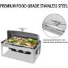 imageROVSUN Chafing Dish Buffet Set 9 Quart Roll Top Stainless Steel Chafer NSF Rectangular Set with Food Pan Water Pan and Fuel Holders for Wedding Parties Banquet Catering Events2 Packs