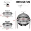 imageROVSUN Chafing Dish Buffet Set6 Quart Roll Top Stainless Steel Chafer NSF Round Set with Food Pan Water Pan and Fuel Holders for Wedding Parties Banquet Catering Events6 QT2 Packs