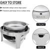 imageROVSUN Chafing Dish Buffet Set6 Quart Roll Top Stainless Steel Chafer NSF Round Set with Food Pan Water Pan and Fuel Holders for Wedding Parties Banquet Catering Events6 QT3 Packs