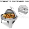 imageROVSUN Chafing Dish Buffet Set6 Quart Roll Top Stainless Steel Chafer NSF Round Set with Food Pan Water Pan and Fuel Holders for Wedding Parties Banquet Catering Events6 QT3 Packs