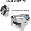 imageROVSUN Chafing Dish Buffet Set6 Quart Roll Top Stainless Steel Chafer NSF Round Set with Food Pan Water Pan and Fuel Holders for Wedding Parties Banquet Catering Events6 QT1 Pack