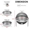 imageROVSUN Chafing Dish Buffet Set6 Quart Roll Top Stainless Steel Chafer NSF Round Set with Food Pan Water Pan and Fuel Holders for Wedding Parties Banquet Catering Events6 QT3 Packs