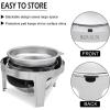 imageROVSUN Chafing Dish Buffet Set6 Quart Roll Top Stainless Steel Chafer NSF Round Set with Food Pan Water Pan and Fuel Holders for Wedding Parties Banquet Catering Events6 QT2 Packs