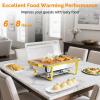 imageROVSUN Chafing Dishes for Buffet 2 Pack 9QT Chafing Dishes Elegant Gold ampamp Silver with RolledEdge Design Catering Chafer Warmer Set with Folding Frame for Party Wedding Banquet6 Pack