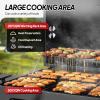 imageROVSUN Charcoal Grill with Two Side Tables Extra Large Cooking Area Two Individual Lifting Charcoal Trays Pullout Ash Tray Perfect BBQ Grill for Outdoor Picnic BlackExtra Large
