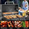imageROVSUN Charcoal Grill with Two Side Tables Extra Large Cooking Area Two Individual Lifting Charcoal Trays Pullout Ash Tray Perfect BBQ Grill for Outdoor Picnic BlackExtra Large