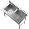 imageROVSUN Commercial Double Bowl Kitchen Sink 304 Stainless Steel Free Standing Utility Sink for Kitchen Laundry Room Garage Restaurant 35821340double bowl