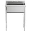 imageROVSUN Commercial Double Bowl Kitchen Sink 304 Stainless Steel Free Standing Utility Sink for Kitchen Laundry Room Garage Restaurant 35821340single bowl