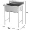 imageROVSUN Commercial Double Bowl Kitchen Sink 304 Stainless Steel Free Standing Utility Sink for Kitchen Laundry Room Garage Restaurant 35821340single bowl