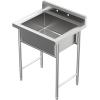 imageROVSUN Commercial Double Bowl Kitchen Sink 304 Stainless Steel Free Standing Utility Sink for Kitchen Laundry Room Garage Restaurant 35821340single bowl