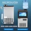 imageROVSUN Commercial Ice Maker Machine 110LBS24H with 2 Water Inlets Freestanding Ice Machine with 24lbs Storage Bin Ice Scoop ampamp Water Filter for Home Office Restaurant Bar Cafe90LB