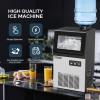 imageROVSUN Commercial Ice Maker Machine 110LBS24H with 2 Water Inlets Freestanding Ice Machine with 24lbs Storage Bin Ice Scoop ampamp Water Filter for Home Office Restaurant Bar Cafe90LB