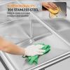 imageROVSUN Commercial Sink Stainless Steel Sink with 3 Compartment and 2 Sides Drain Rack 20quot x 54quot x 435quot Freestanding Utility Sink Great for Restaurant Kitchen Laundry Room Garage Sunroom2 Drainboards