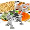 imageROVSUN Commercial Vegetable Chopper French Fry Cutter Potato Slicer Fruit Chopper Super Value Set of Suction Feet 12 38 14 8Wedge Blades and Pusher Blocks for Restaurant Home ampamp KitchenCutter  4 Blades