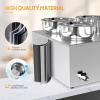 imageROVSUN Electric Soup Warmer 22QT Commercial Food Warmer Steam Table Countertop Bain Marie with Three 74QT Pots 86185F Adjustable Temperature Lid and Tap for Buffet Restaurant 1200W74 QTx4