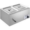 imageROVSUN Electric Soup Warmer 22QT Commercial Food Warmer Steam Table Countertop Bain Marie with Three 74QT Pots 86185F Adjustable Temperature Lid and Tap for Buffet Restaurant 1200W2 Pan