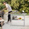 imageROVSUN Folding Stainless Steel Table 48 x 24 Inches Portable Commercial Folding Prep Table with Undershelf NSF Heavy Duty Foldable Table for Home Kitchen Restaurant Hotel Outdoor Camping Picnic